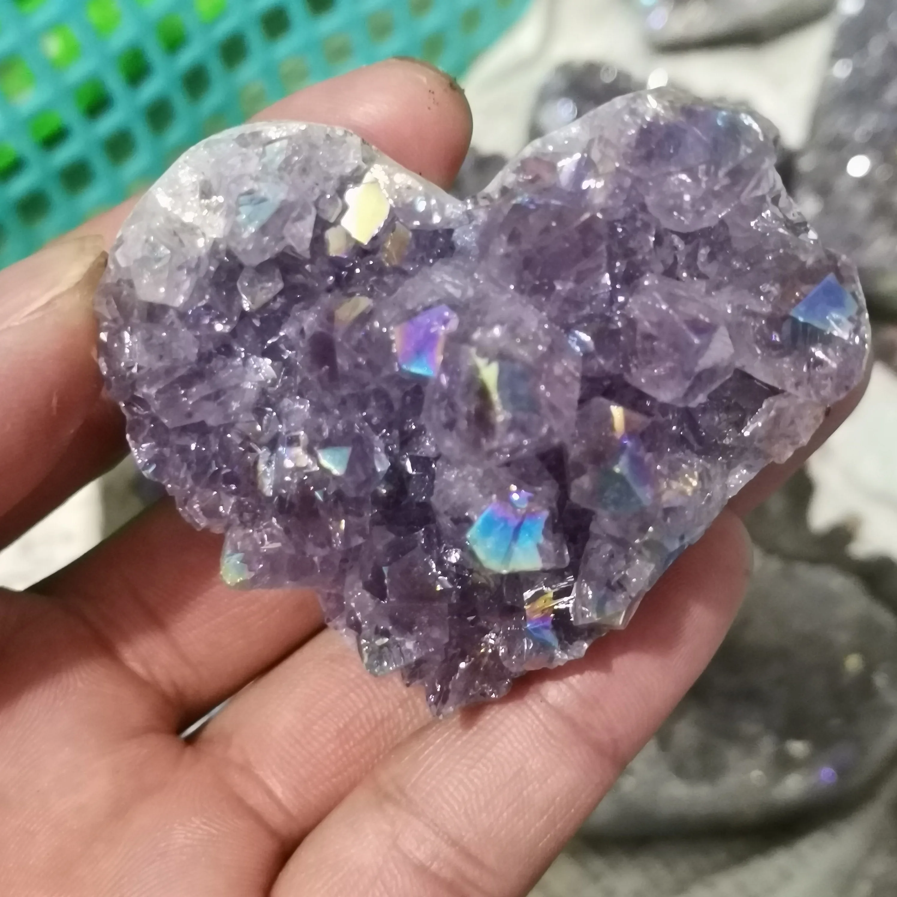 

Very good!!!!!Natural amethyst electroplated crystal coagulated quartz core crystal
