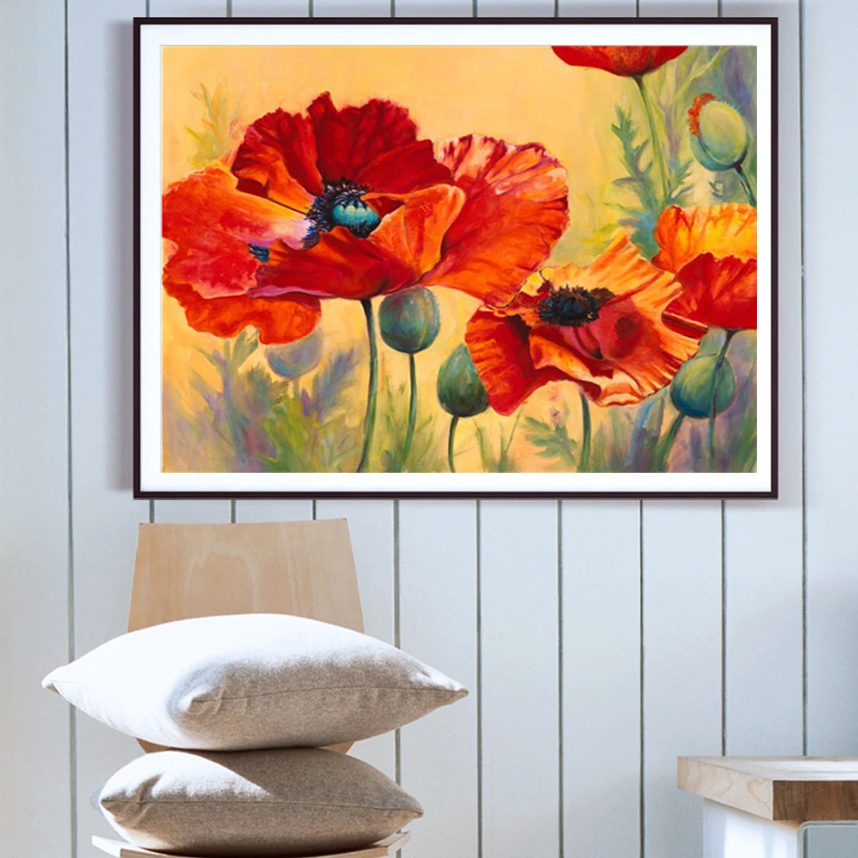 Раскраска по номерам для взрослых AZQSD ручная роспись раскрашивания маком