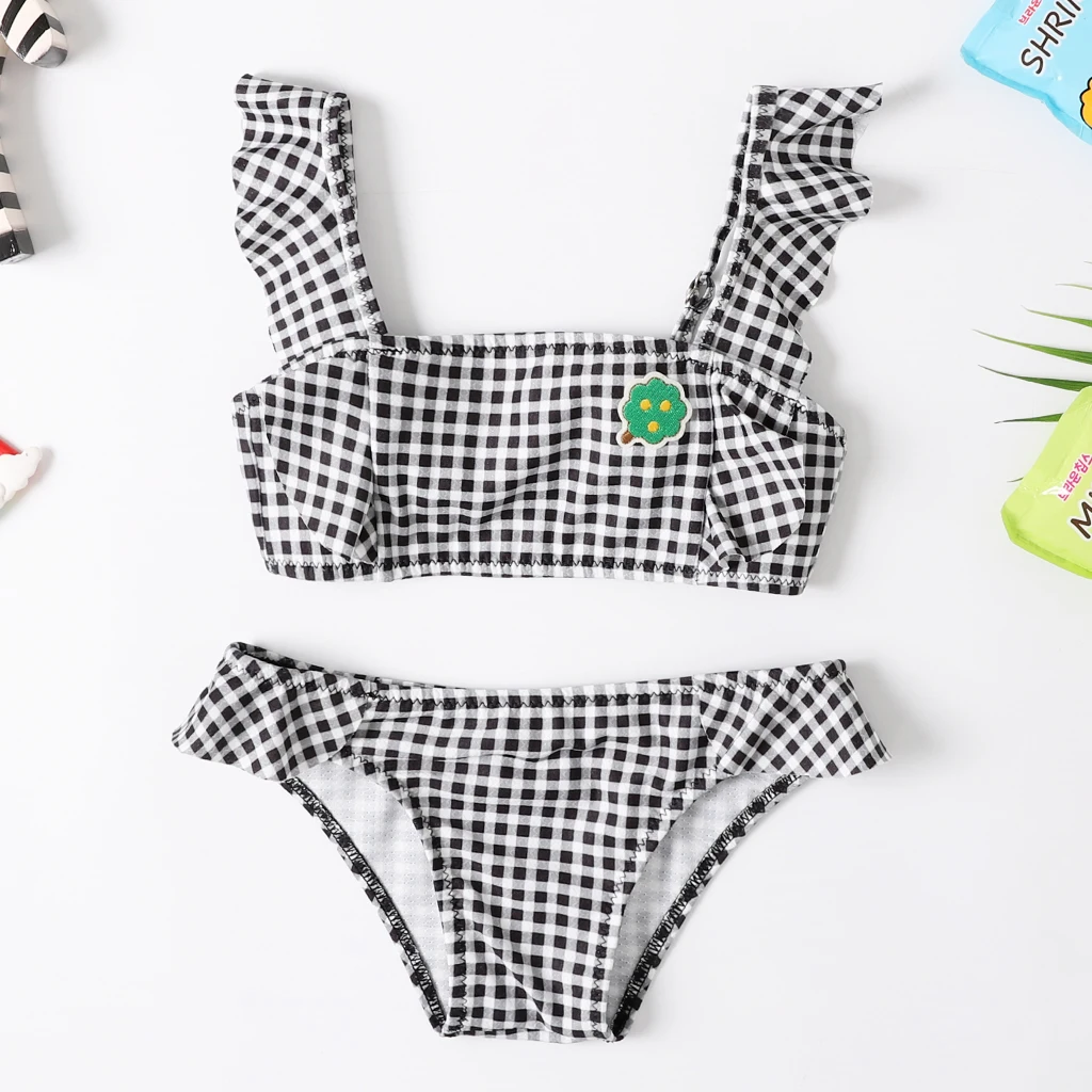 Новинка 2020 комплект бикини для маленьких девочек Классический купальник с