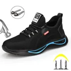 Мужская Летняя обувь для защиты от ударов, Модная легкая защитная обувь для работы на открытом воздухе, защита от прокола и давления