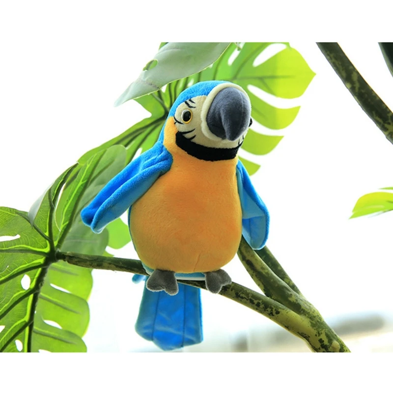 

Electric Plush Parrot Speaking Talking Repeats Waving Education Simulation Bird R66D