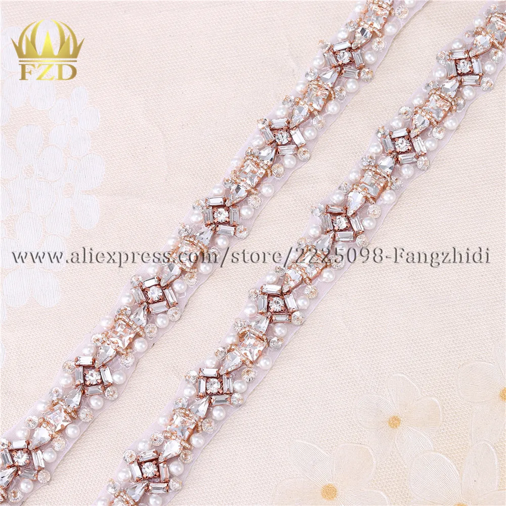 FZD 1 ярд Flatback Пришивные бусины хрустальные свадебные стразы аппликация Железо на