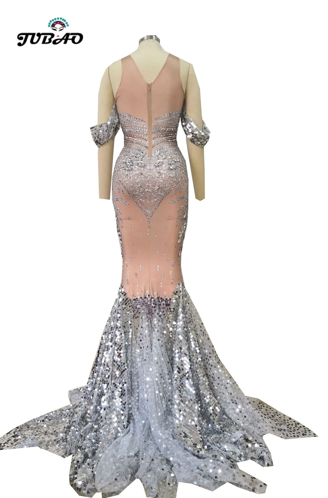 Роскошные Стразы высокое эластичное длинное платье русалки сексуальное с