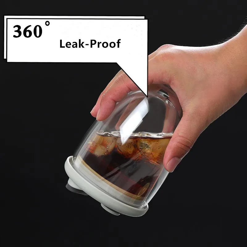 350ml/450ml Double Layer Glass Coffee Mug With Lid Leak-Proof Travel Milk Tea Cup Nice Gifts | Дом и сад