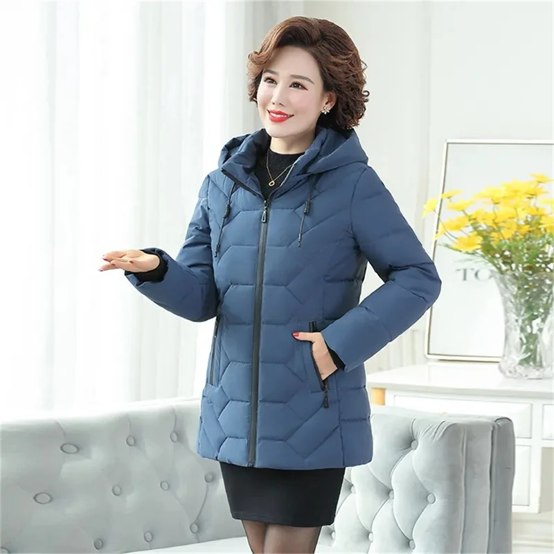 Winter Mother's Down Cotton Coat Women Middle-Aged And Elderly Women's Padded Jacket Mother Thick Coat With Hooded 2021New