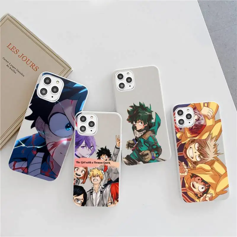 

My Hero Academia deku bakugou Phone Case Candy Color for iPhone 6 6S 7 8 11 12 XS X SE 2020 XR mini pro Plus MAX mobile bags