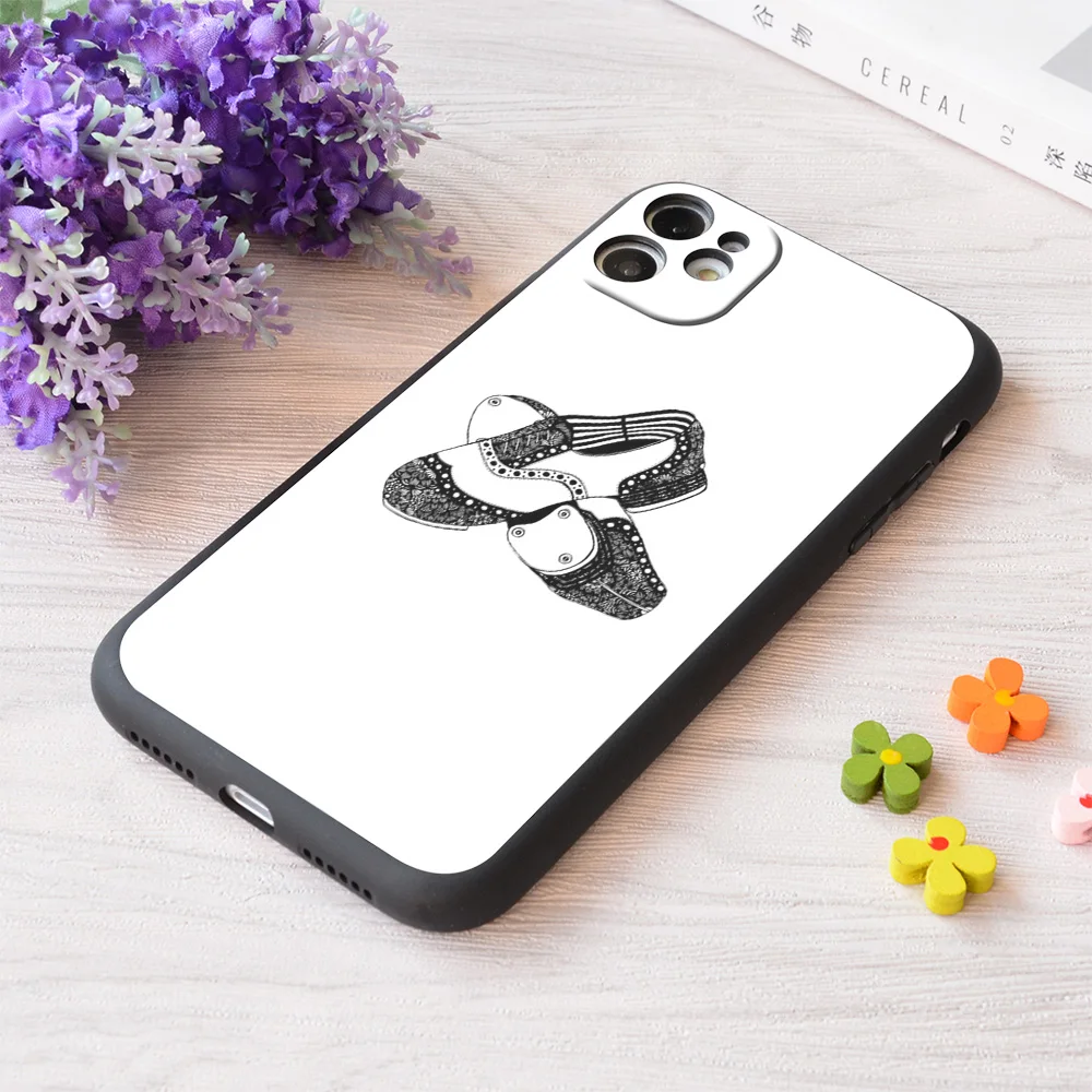

For iPhone Zentangle Tap Shoes Print Soft Matt Apple Case