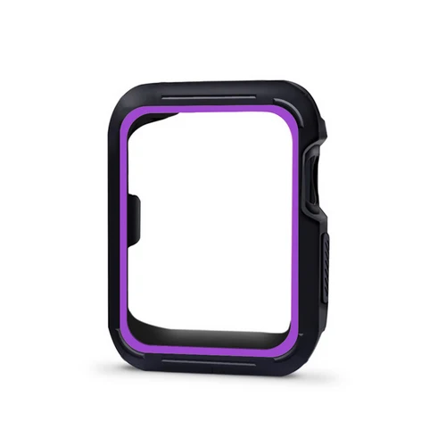 black purple Экран защитный чехол для Apple Watch группа 4/3/2/1 iwatch 42 мм 38 мм 4 мм 40 мм противоударный Shell протектор Аксессуары - Цвет: black purple