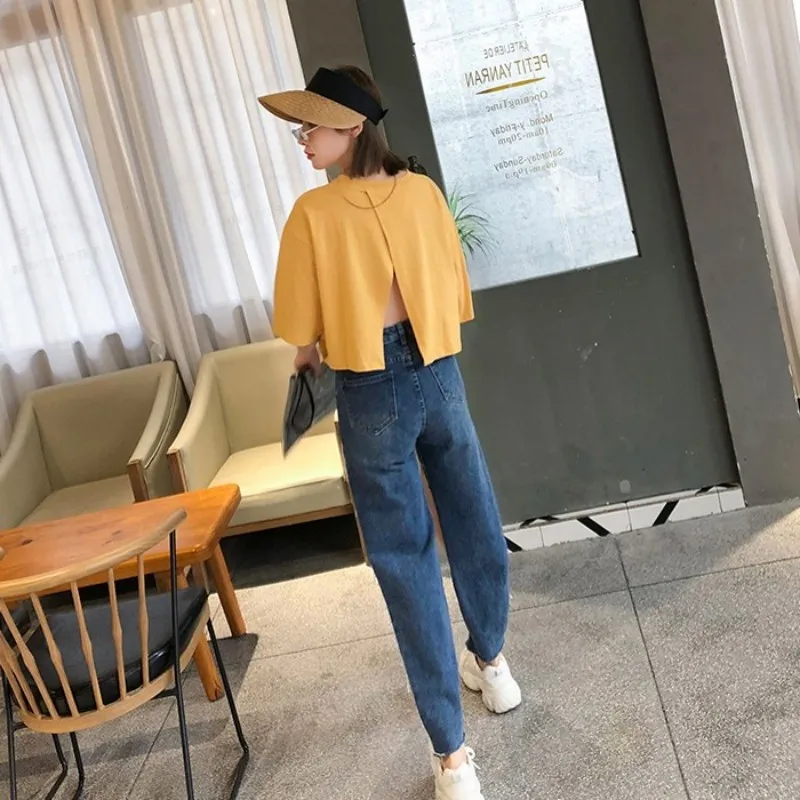 Уличная одежда выдалбливающие джинсы с кисточками женские летние модные