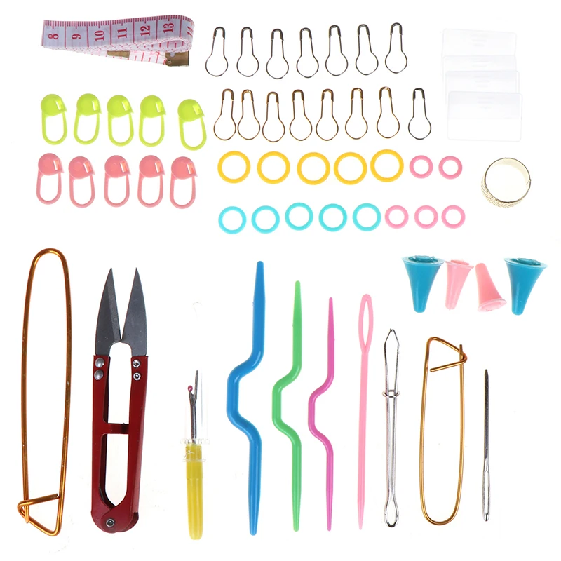 

56 Pcs Practical New Crochet Hook Knit Yarn Weave Knitting Needle Clip Marker Tool Set Hot Sale