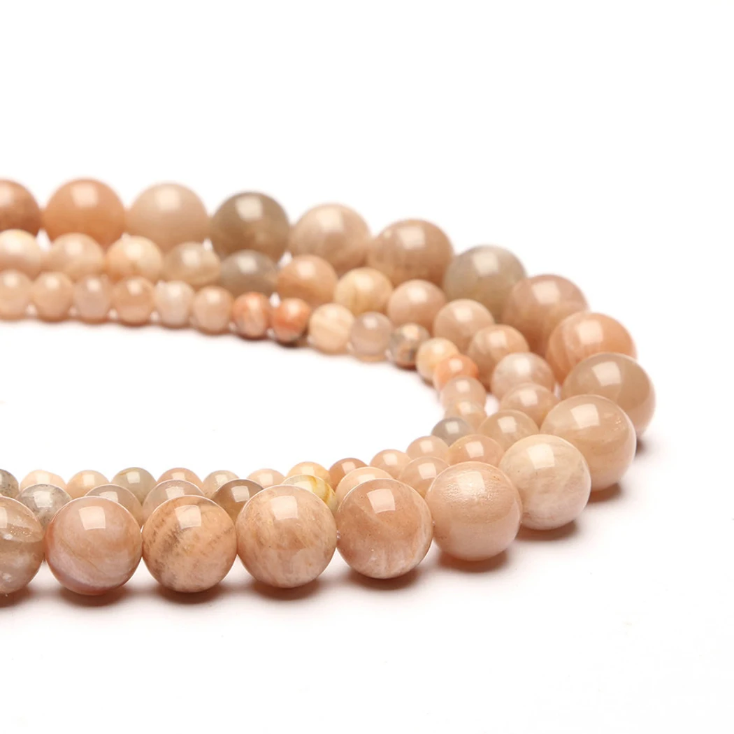 Натуральный оранжевый лунный камень 4 14 мм круглые бусины из драгоценного камня