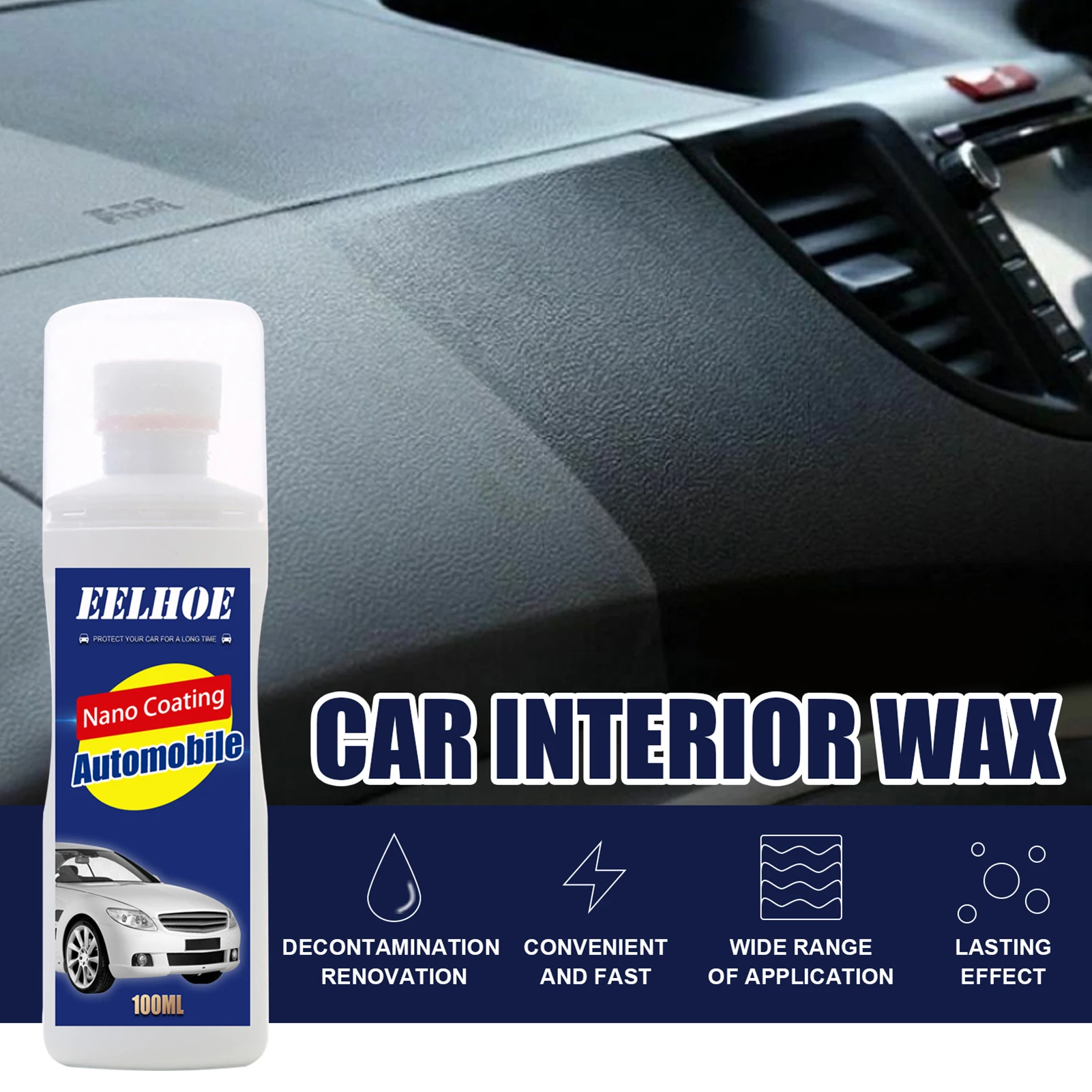 

100ml Auto Dashboard Cleaning Cream Interior Coating Wax Cleaner Leather Protectant Car Interior Polishing Styling Accessories