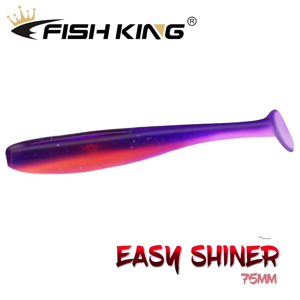 

FISH KING 20pcs/pack Easy Shiner Fishing Lures 75mm/3g Wobblers Carp Fishing Soft Lures Silicone Artificial Double Color Baits