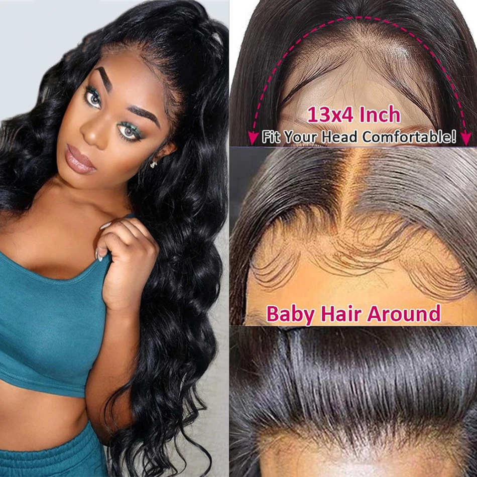 Парик из человеческих волос с кутикулой звеньев 4X4 парики на шнуровке спереди для