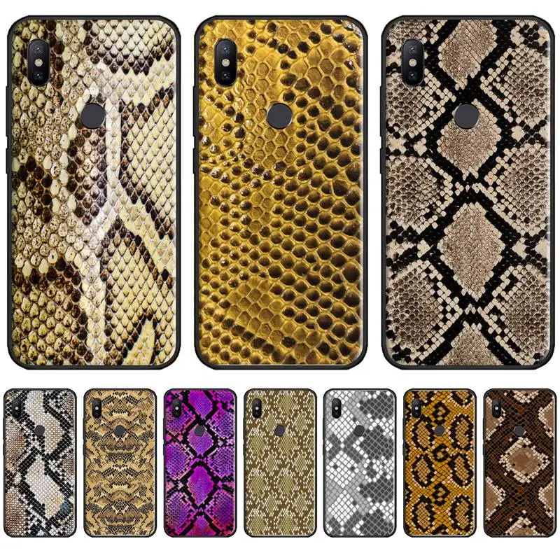 

Snake skin Phone Case For Xiaomi Redmi 7 9t 9se k20 mi8 max3 lite 9 note 8 9s 10 pro Soft Silicone Shell Cover Funda