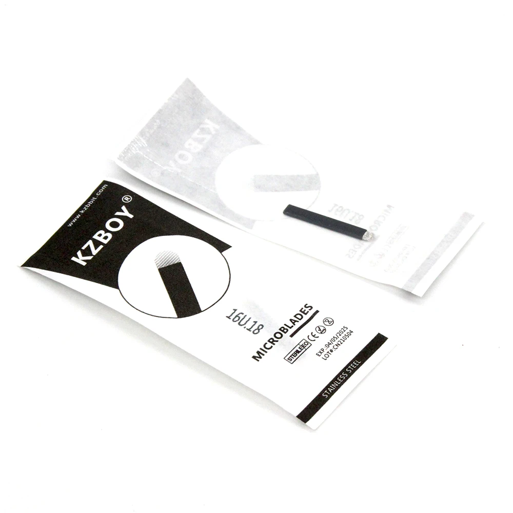 

50PCS/Lot Sterile 0.18mm U-shaped Microblading Blade 16U with Individual Package for Eyebrow Tattoo Microblading Needle