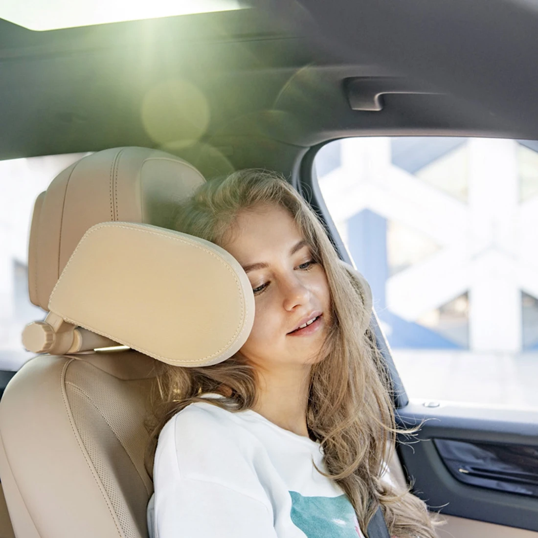 

Car Headrest Neck Pillow Cushion Seat Support Head Restraint Seat Nylon Pillow Travel Rest Sleeping Cushion For Kids Adult