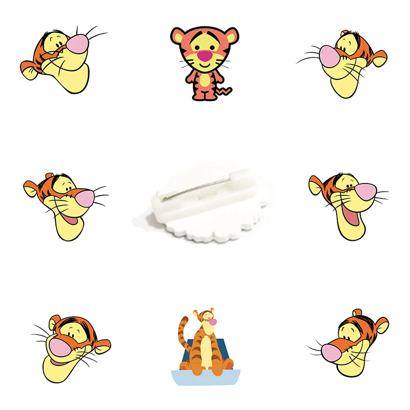 

Disney Cartoon Q Version Jumping Tiger Creative Brooch Children's Jewelry Gift Acrylic Badge Enamel Pin Animation Fashion Pin