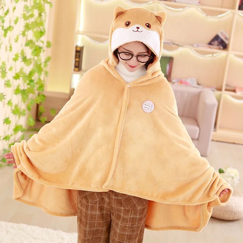 1.7*0.9cm Cute Corgi Dog Cape Lazy Blanket Cartoon Shiba Inu Plush Toy Cosplay Cloak Air Blankets Birthday Gift | Игрушки и хобби