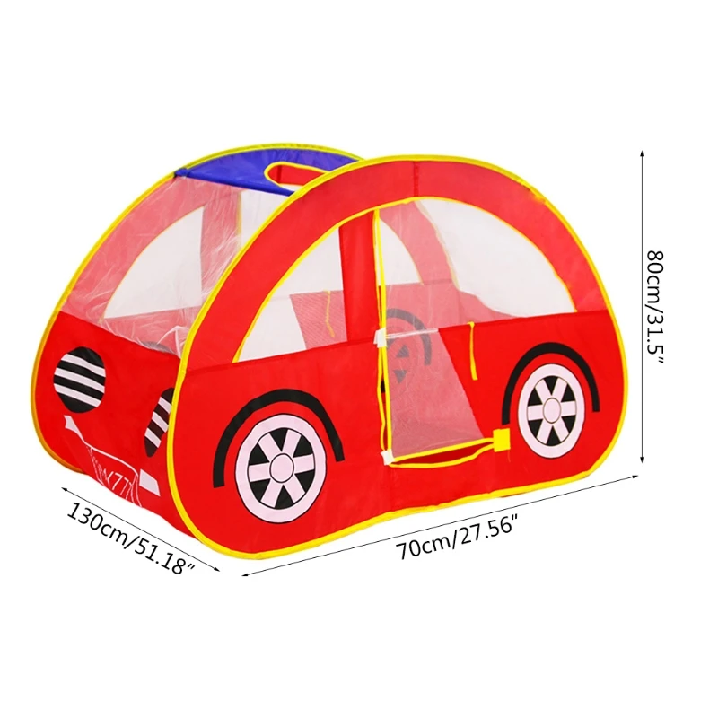

C5AA 51Inch Assembly Boys Game Tent Indoor Play Set Toy Tent for Family Activity Play Cartoon Car Tent Interactive Playsets