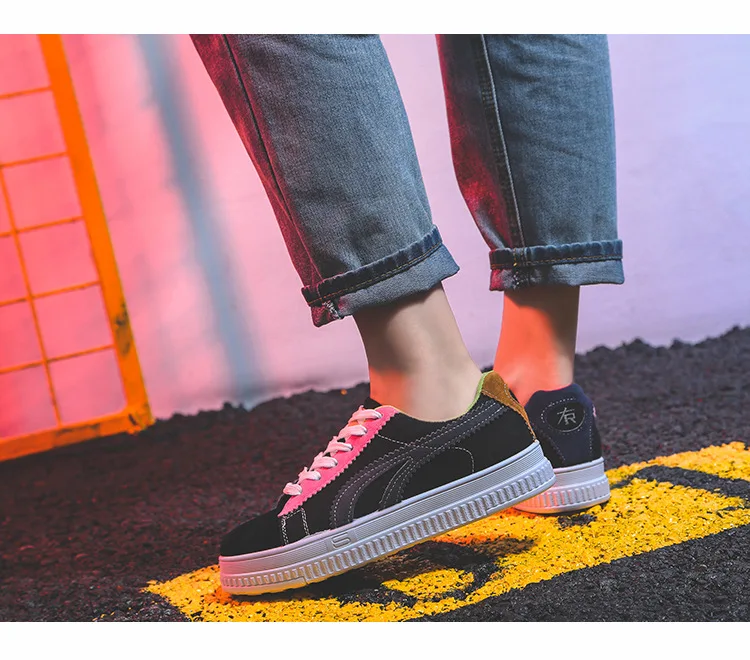 2019 г. новые осенние дышащие Лоскутные белые туфли с закрытым носком женская