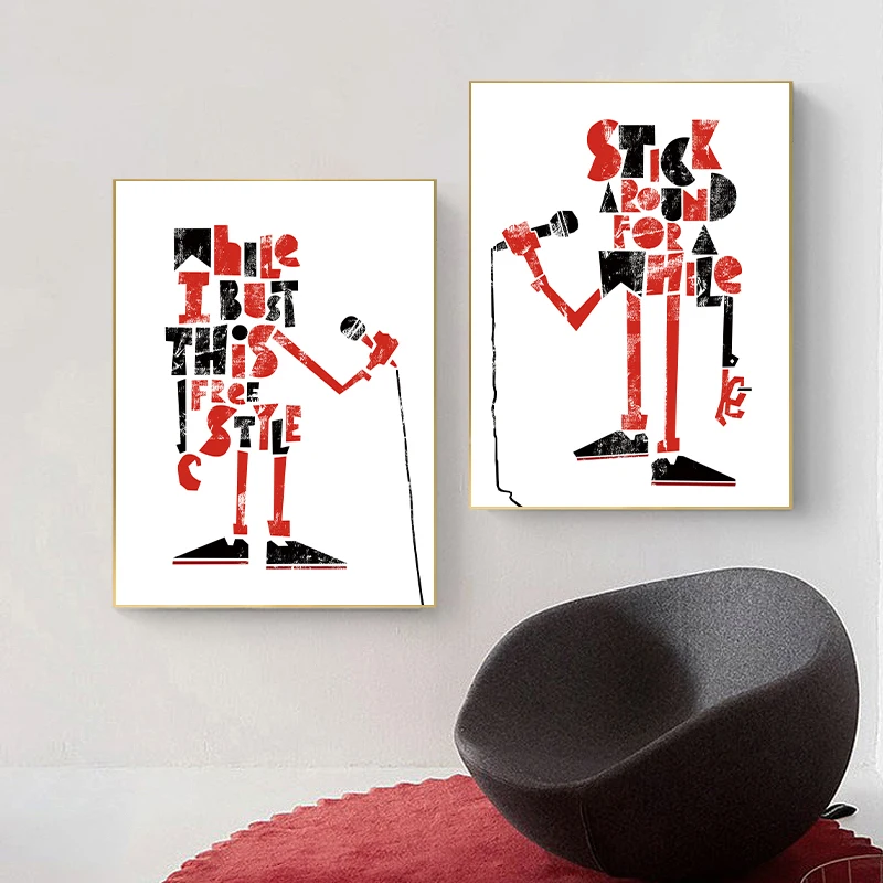 

Home Decoration Paintings Text Posters Punk Personality Pattern Wall Sticker Art Living Room Interior Decor Canvas With Frame