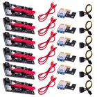 Адаптер-переходник VER009 USB 3, 0 PCI-E Riser VER 009S Express 1X 4x 8x 16x, PCI-E Райзер, 15 контактов на 6 контактов питания, 6 шт.