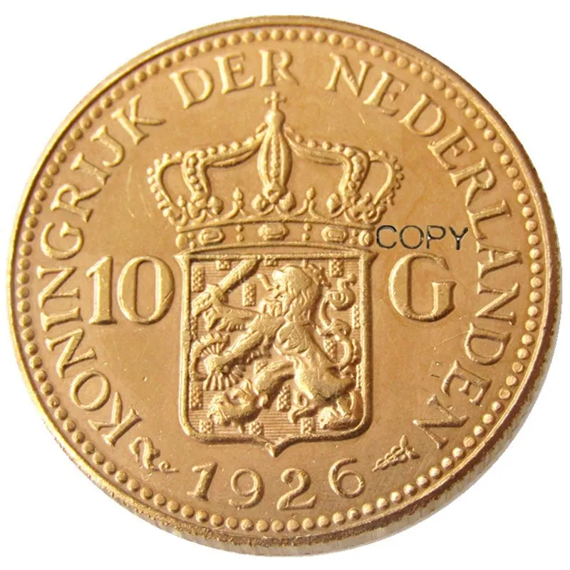 Нидерланды, Wilhelmina I, 10 галден, 1926 Позолоченные копии монет
