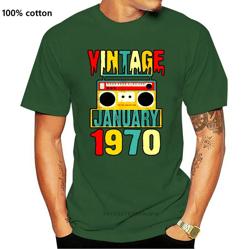 

New Men t shirt Birthday Vintage January 1970 T Shirt Cl tshirts Women t-shirt