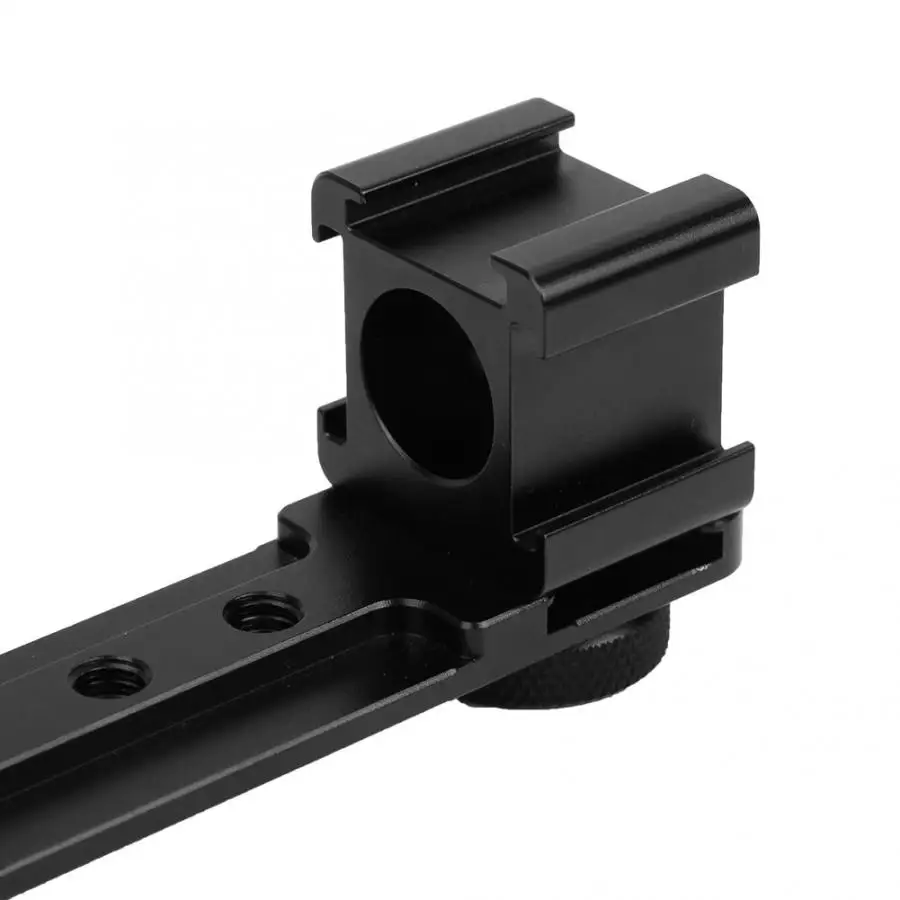 camera accessories Aluminum Alloy Triple Hot Shoe Mount Light Bracket Extension Rod for Gimbal Camera Phone action | Электроника