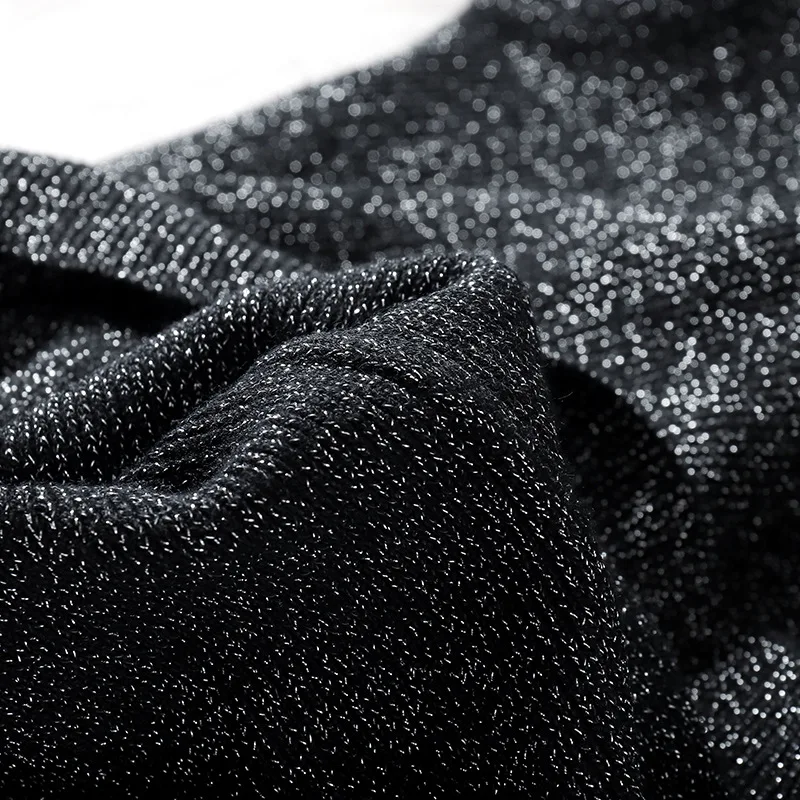 Женские свитера 2019 зима Блестящий люрекс осенний зимний свитер женский пуловер с