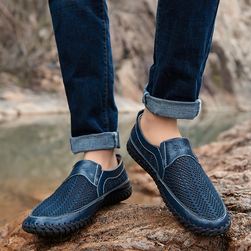 

REETENE Big Size 38-50 Men'S Loafers Comfort Men Casual Loafers Breathable Mesh Male Shoes Non-Slip Lightweight Loafer For Men