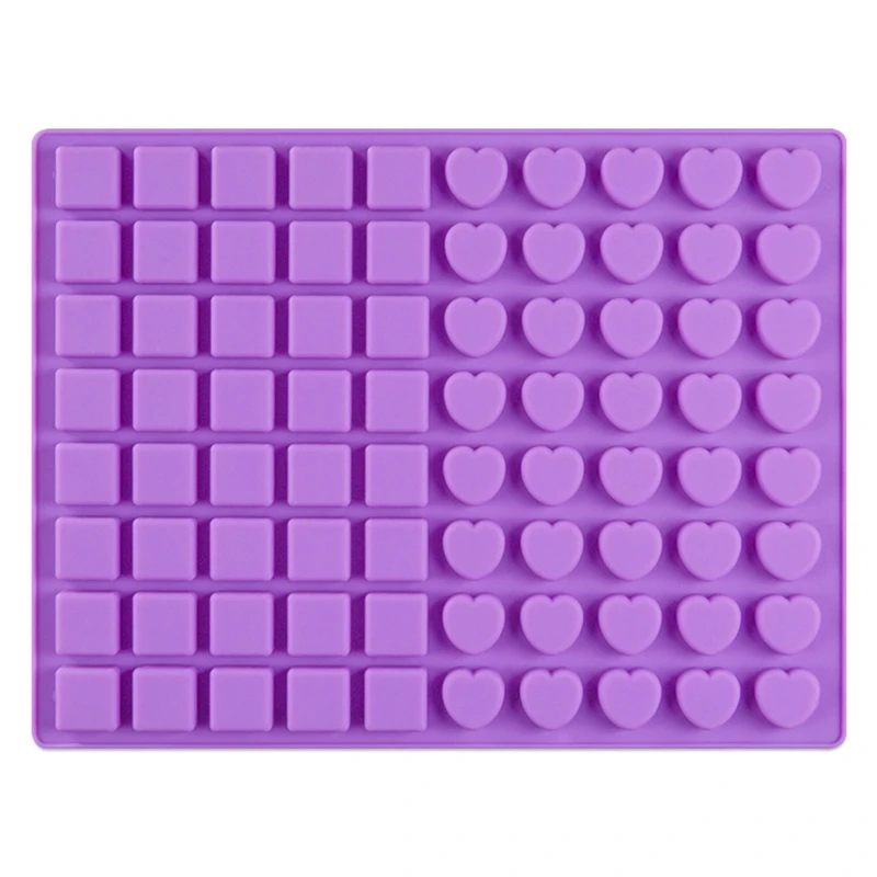 Силиконовая форма для мармелада 80 полостей квадратная шоколада сердце сахарных
