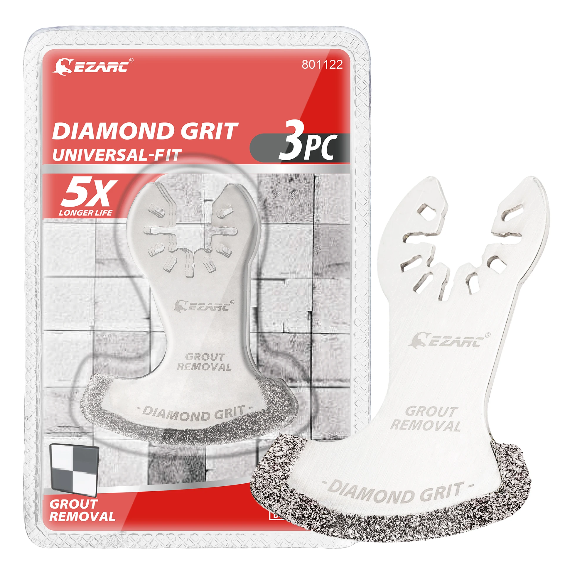 

EZARC 3Pcs Oscillating Multi Tool Swing Diamond Saw Blades, Diamond Mortar Cutting Saw Blades for Grout Removal, Soft Tile Cut