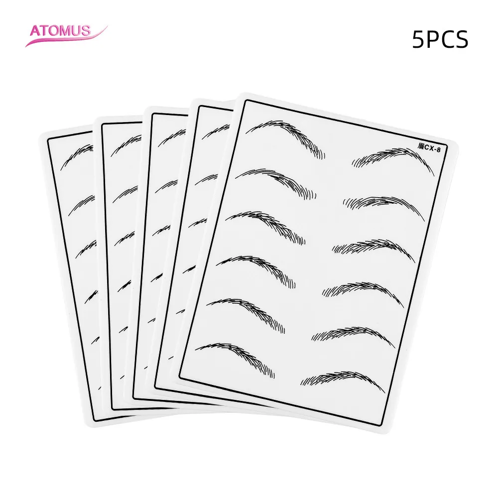 5 шт. Перманентный макияж ATOMUS для практики татуажа бровей кожи поддельная бровь