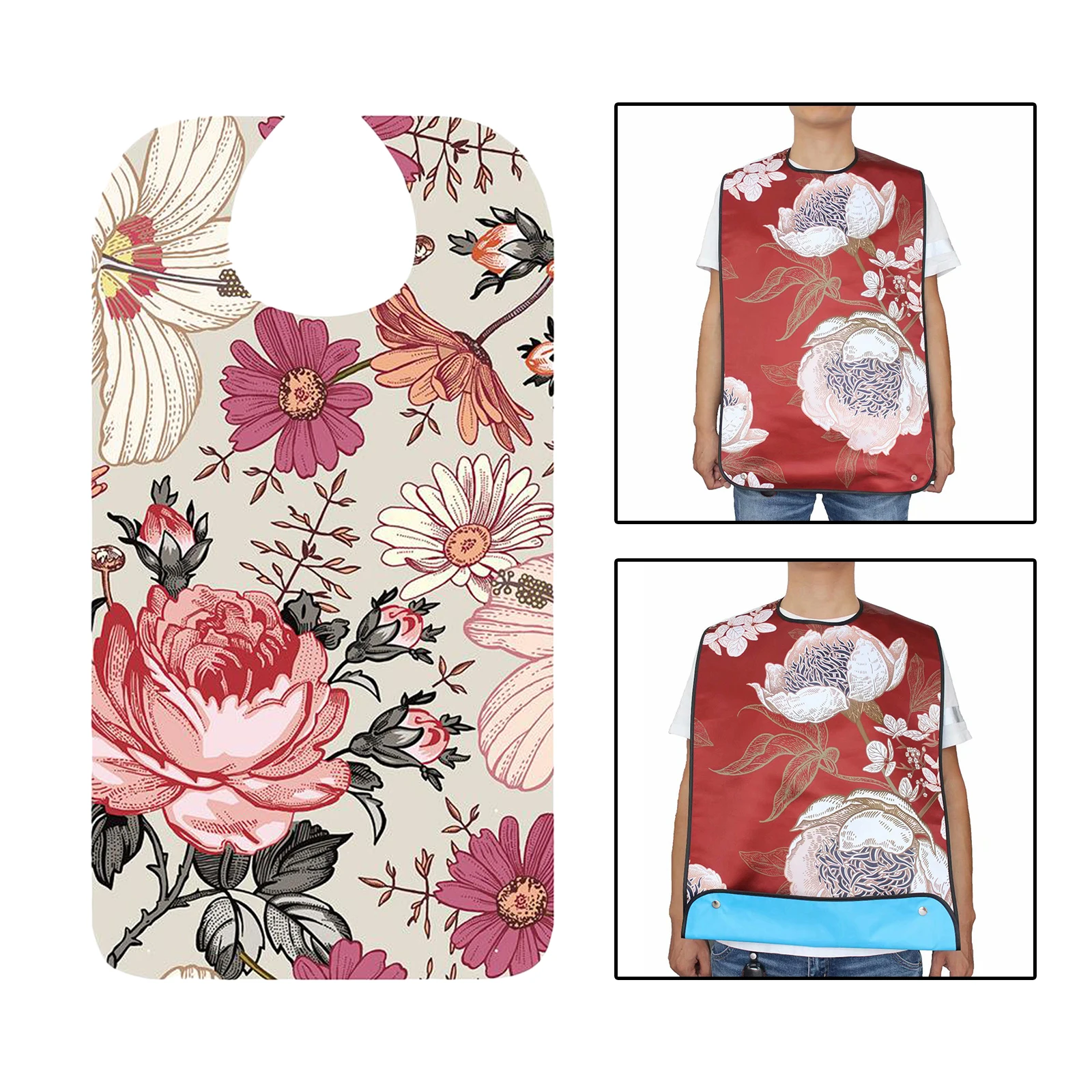 

Printing Cotton Adjustable Bib Protecor for Women Seniors Elderly Patients