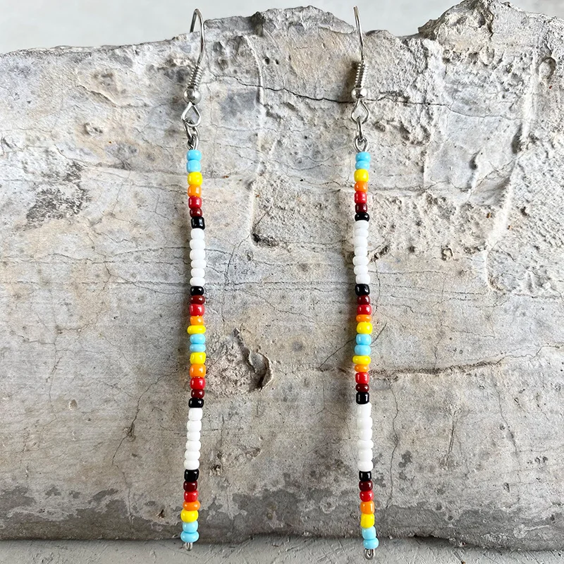 Лидер продаж простые серьги с рисовой бусиной в западном стиле модные