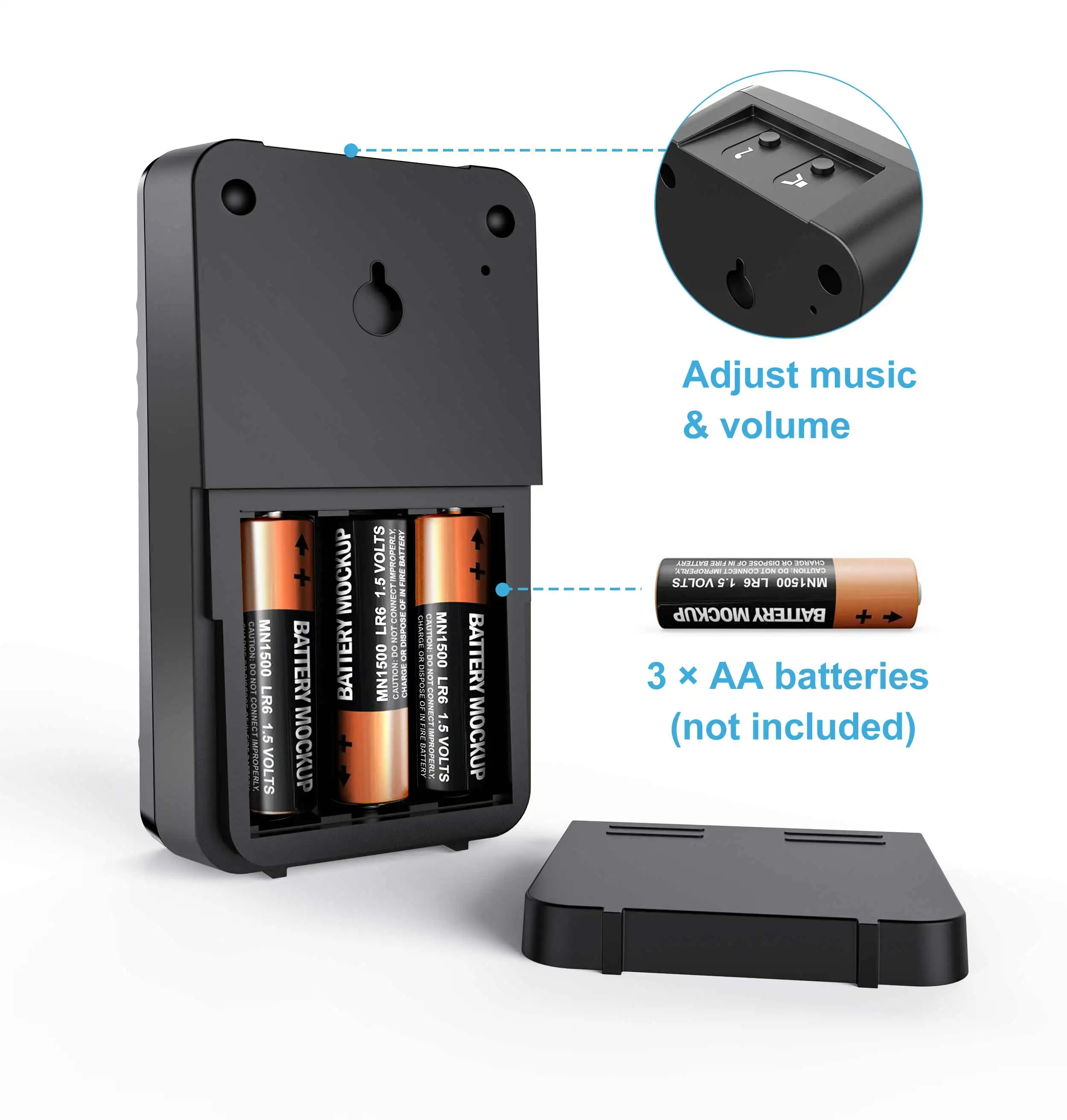 TeckNet Противоугонный дверной звонок беспроводной умный 32 Chime домашний IP44