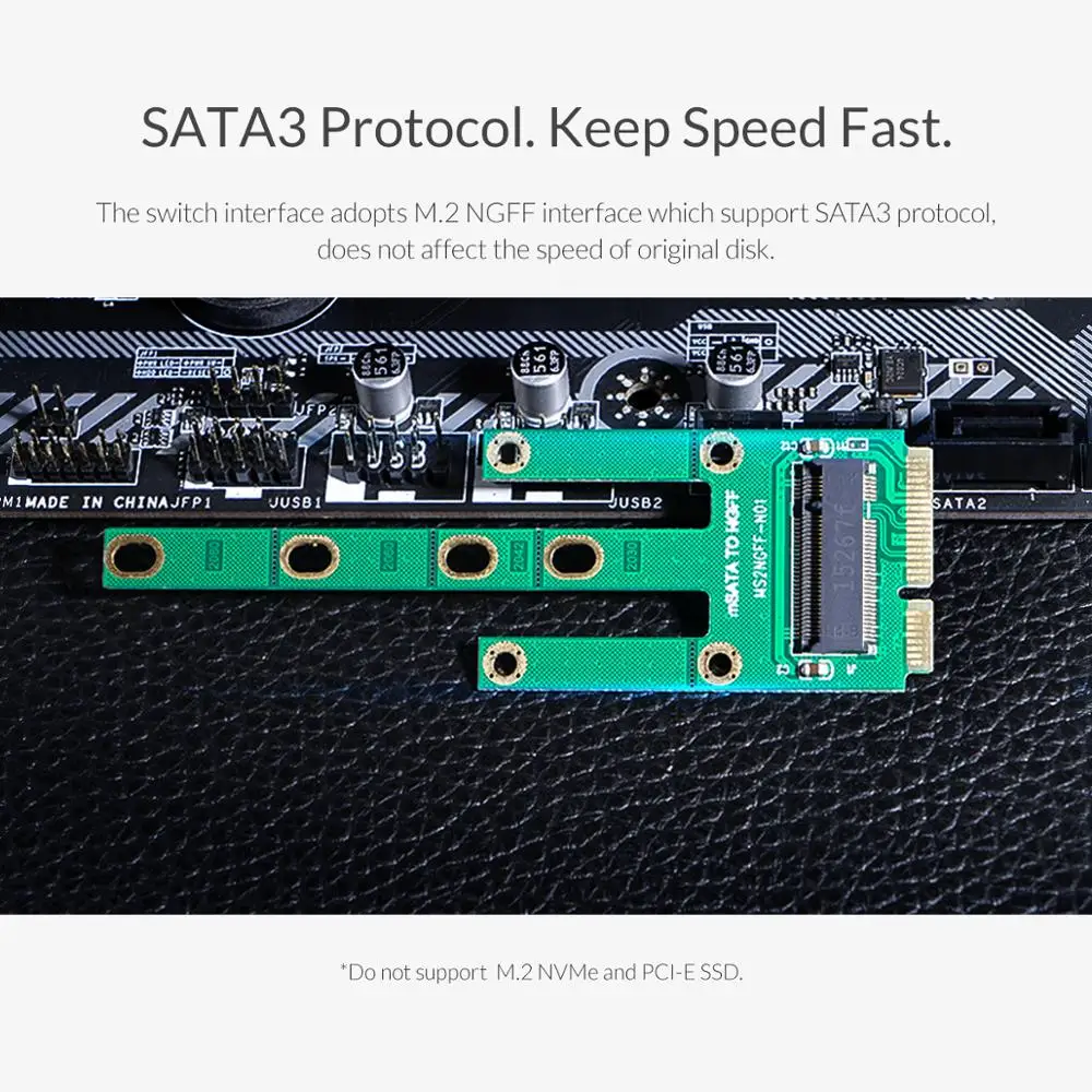 ORICO M.2 NGFF адаптер mSATA для 2230/2242/2260 мм SATA3 протокол M2 SSD твердотельный жесткий диск |