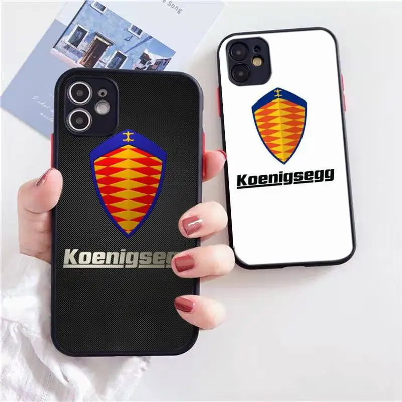Чехол для телефона Koenigsegg с логотипом автомобиля черный прозрачный матовый IPhone 7 8
