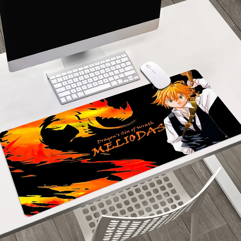 

The Seven Deadly Sins Anime Office Large 90x40 Cloth &Rubber Extended Rubber alfombrilla pc Speed Gaming Desk Pad gamer mousepad