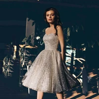 sodigne bling bling short prom dresses lace sequined sweetheart ruffled evening gowns party celebrity dress