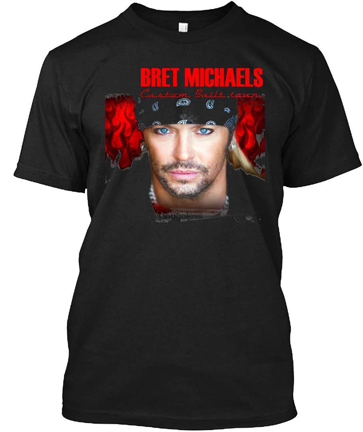 

5-дюймовая рубашка Bret Michaels Face Tour 2019 Dedekyo