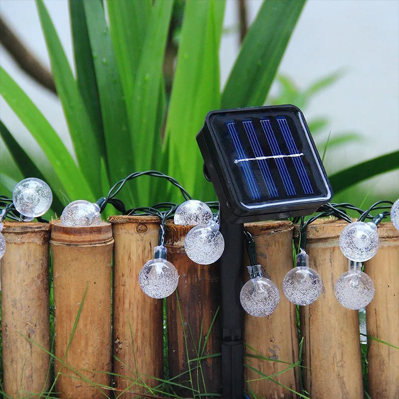 

LED Solar String Light Gypsophila Festoon Fairy Lights Street Garland Crystal Bulbs Bubble Ball Lamp Outdoor Christmas Decor