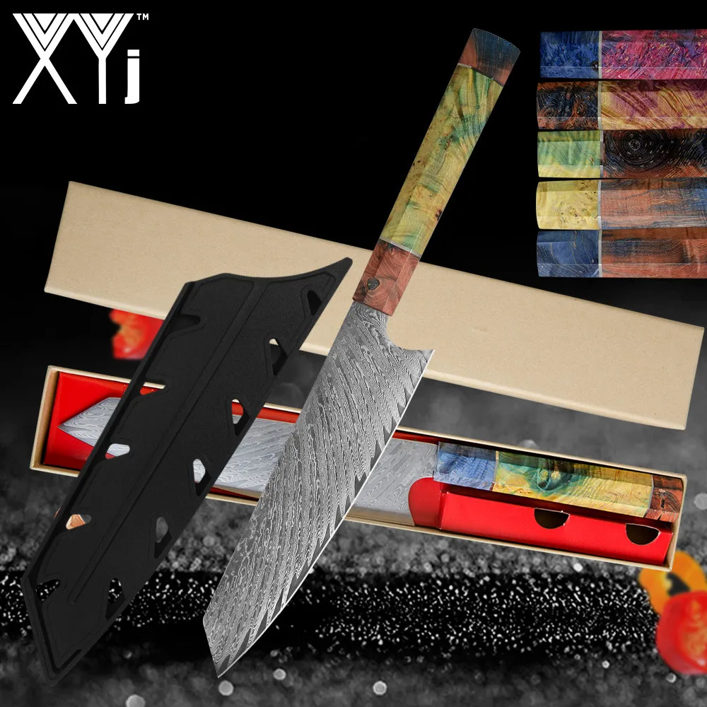 VG10 Дамасская сталь набор кухонных ножей шеф-повара Кливер кухонные ножи