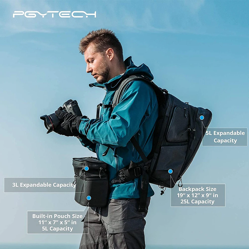 Водонепроницаемый рюкзак PGYTECH Onemo 25L для камеры и дрона Canon/Dji Mavic 3/Mini 3 Pro /Mini 2
