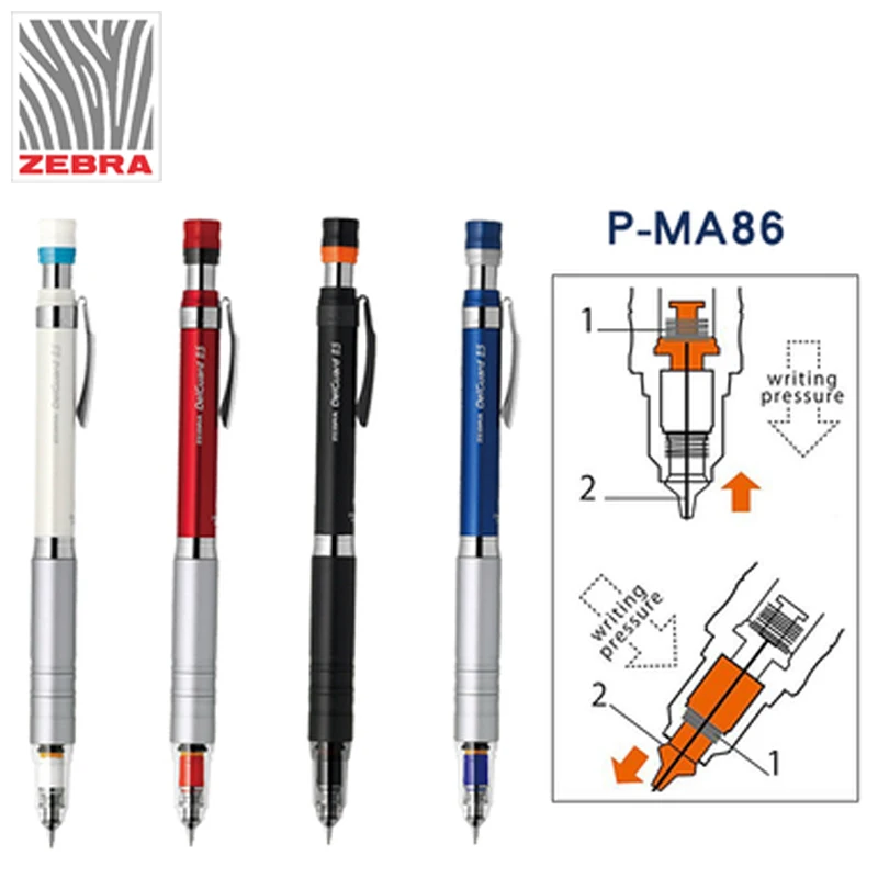 1 шт. японский Зебра механический карандаш DelGuard P-MA86 активность карандаш 0,3/0,5 мм металлический стержень низкий центр тяжести предотвратить поломок