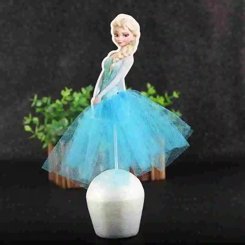 Elsa Cake Topper С рисунком из мультфильма «Холодное сердце» вечерние Фольга воздушные шары вечерние для украшения детского душа в подарок Вечеринка по случаю Дня рождения комплект поставки для день рождения - Цвет: Elsa Cake Topper
