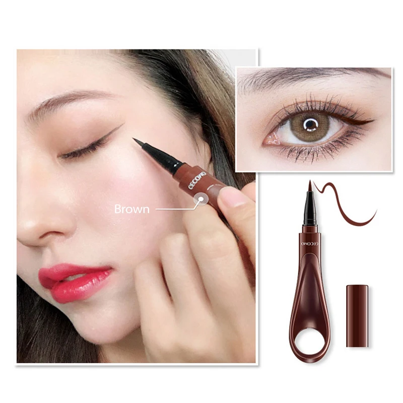 

1Pc Black/Brown Eyeliner Pen Smooth Soft One Stroke Easy to Draw Delicate Line Quick-drying Waterproof Not Smudge Makeup TSLM2