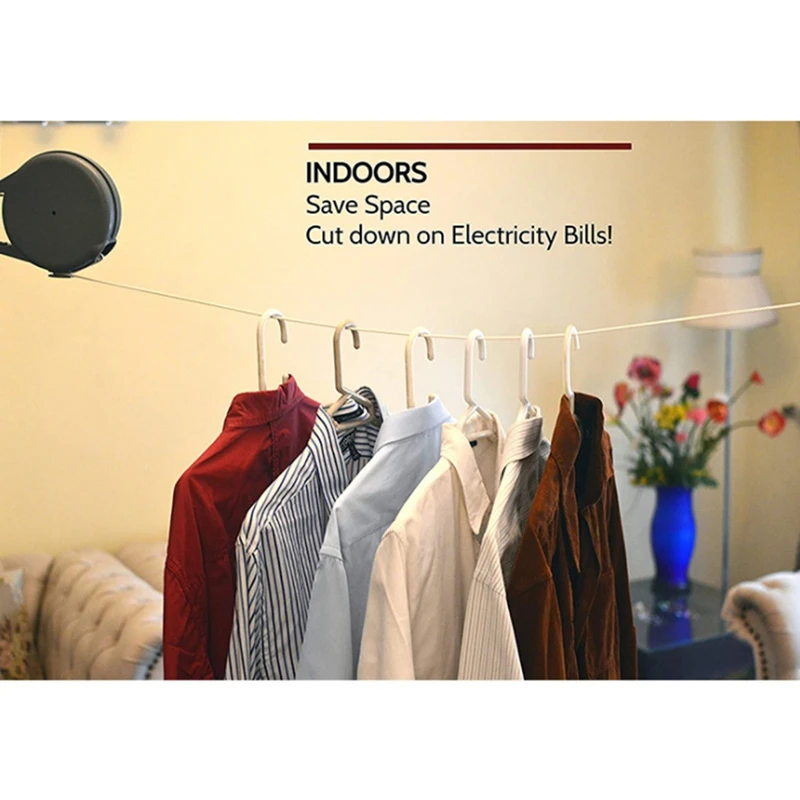 Retractable Clothesline Heavy Duty Clothes Dryer Drying Hanging Rack for Indoor Outdoor Laundry | Дом и сад